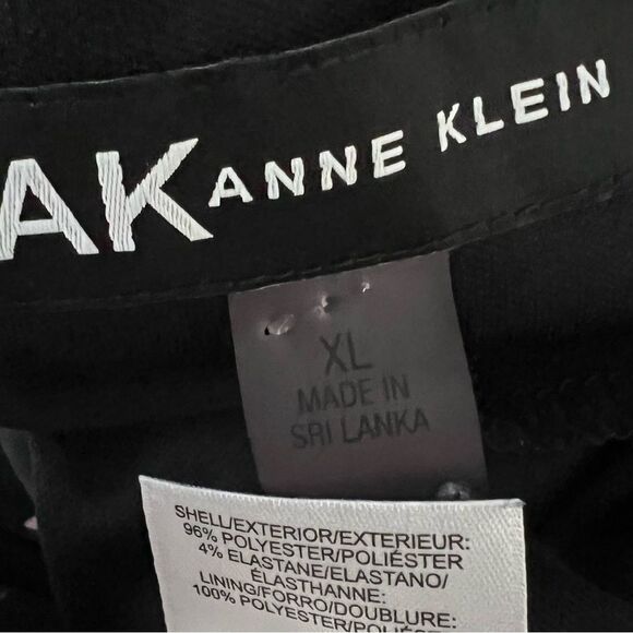 Anne Klein dress XL black multicolor floral 3/4 sleeve knee length office church - Picture 5 of 5